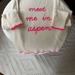 Women's Cream Sweater with Pink Accents